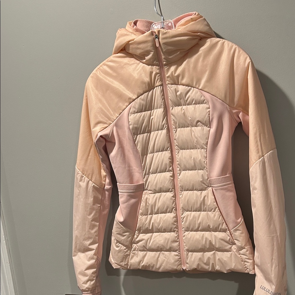 Lululemon Down For It All Jacket Full Zip Hood Size 4 Pink